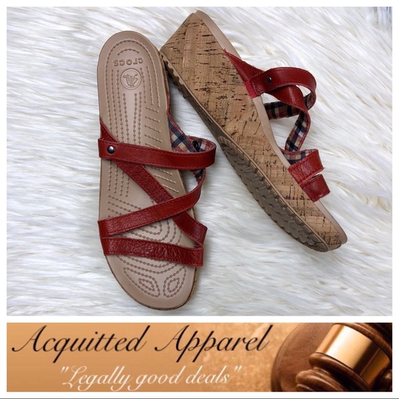 CROCS Shoes - Crocs | Leather and Cork Wedge Sandals